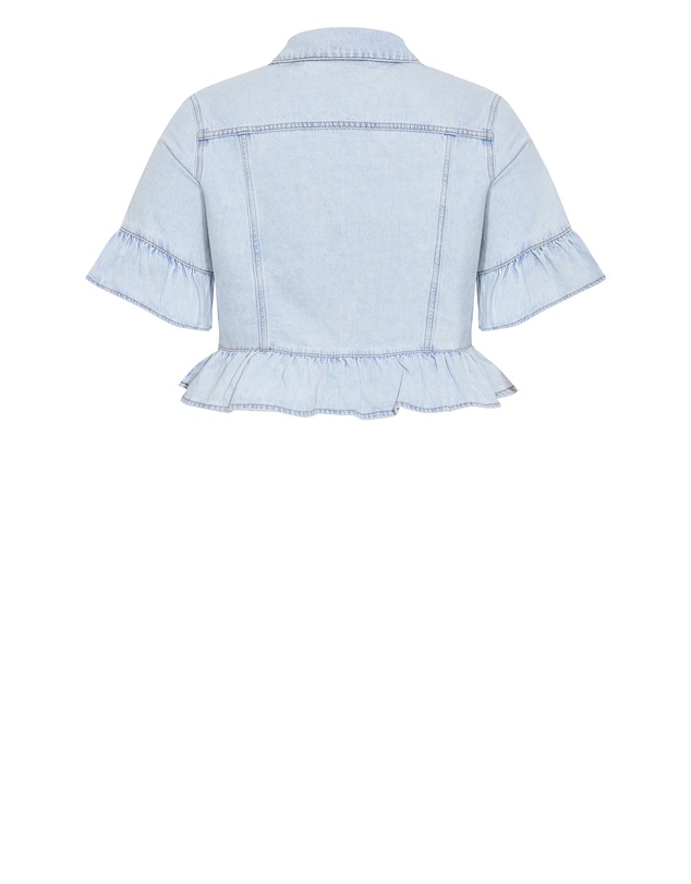 City Chic - Plus size Florence Crop Denim Jacket - light wash