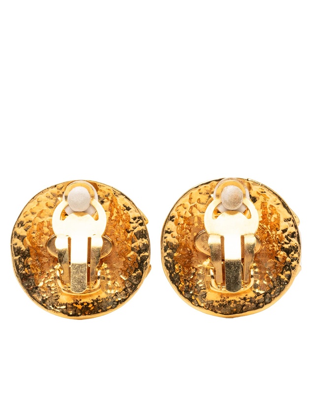 Pre-Loved by Azura Reborn - Pre-Loved Gold Plated CC Round Clip on Earrings