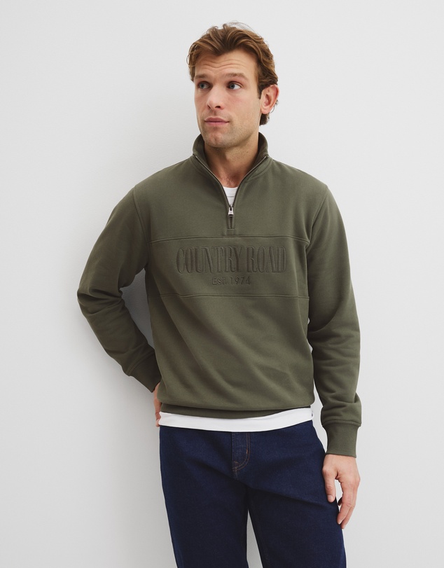 Country Road - Australian Cotton Half Zip Heritage Sweat