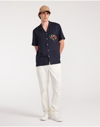 Calibre - Toucan Embroidery Short Sleeve Shirt Navy
