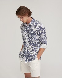 Oxford - Holloway Linen Blend Printed Shirt