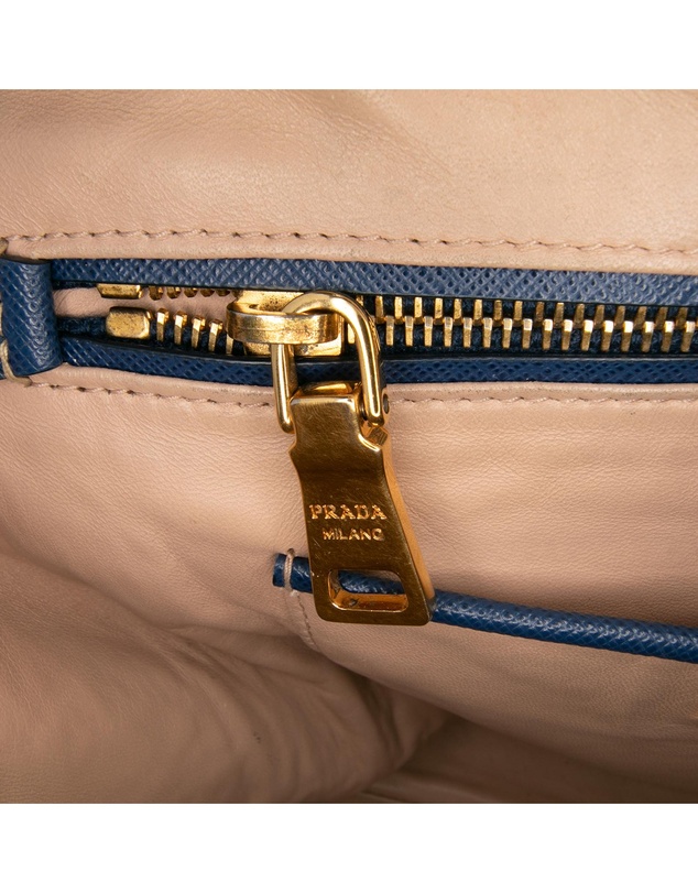 Pre-Loved by Azura Reborn - Pre-Loved Bicolor Saffiano Lux Promenade Dome Handbag