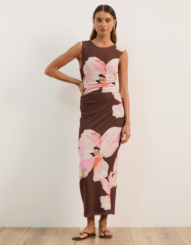 Atmos&Here - Priya Sleeveless Mesh Maxi Dress