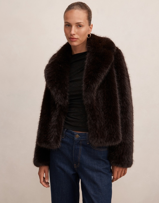 Forever New - Paige Long Hair Fur Short Jacket
