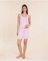 Gingerlilly - Liberty Ribbed Singlet Henley Top