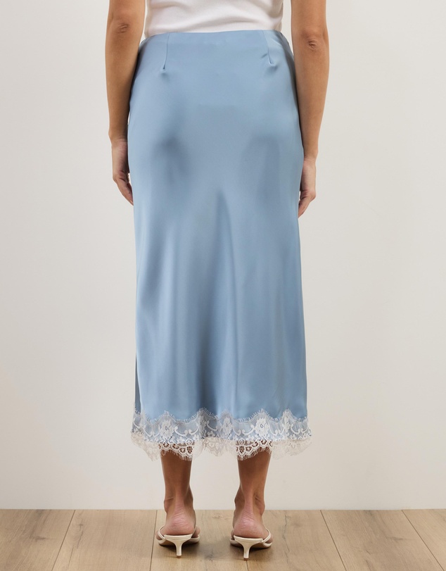 Atmos&Here - Paris Lace Satin Midi Skirt