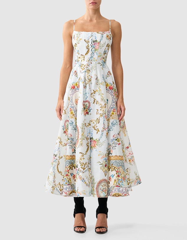 Revibe - Repaired Camilla Corset Dress With Long Flared Skirt - AU 10