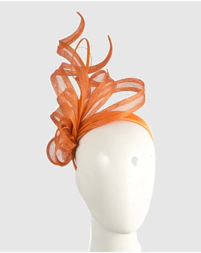 Max Alexander - Tall Orange Sinamay Fascinator