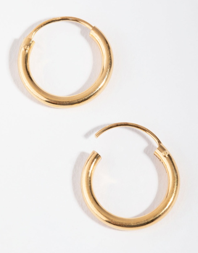 Lovisa - Gold Plated Sterling Silver 15x2MM Hoop Earrings