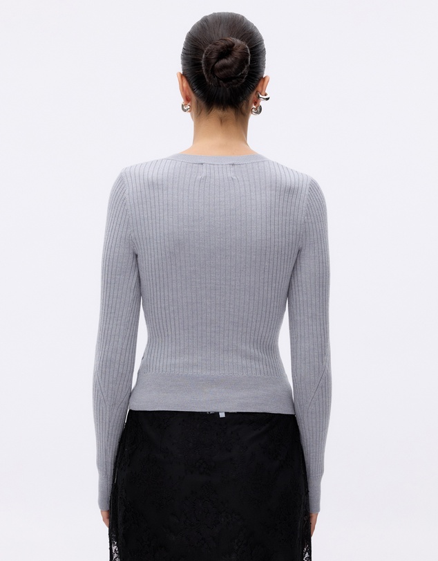 Minima Esenciales - Wren Merino Wool Rib Knit Top