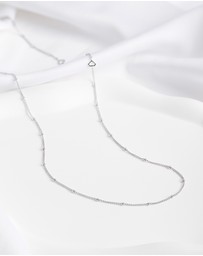 Wanderlust + Co - Beaded Chain Silver Necklace