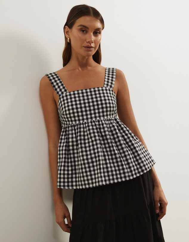 Atmos&Here - Billie Self Tie Gingham Top