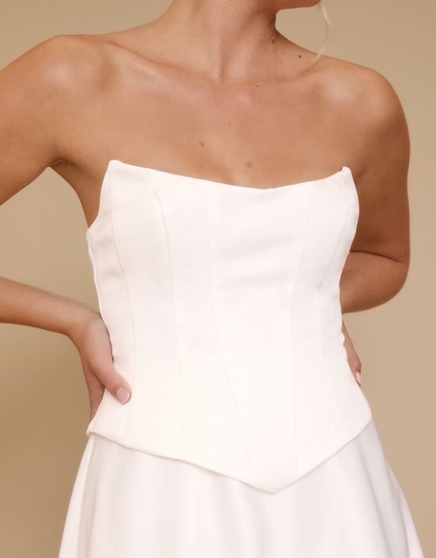 Six Stories - Satin Corset Midi Dress