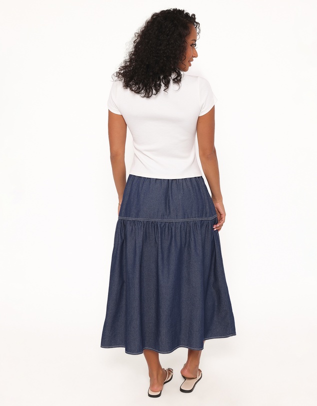 Petal & Pup - Meadow Midi Denim Skirt - Dark Wash