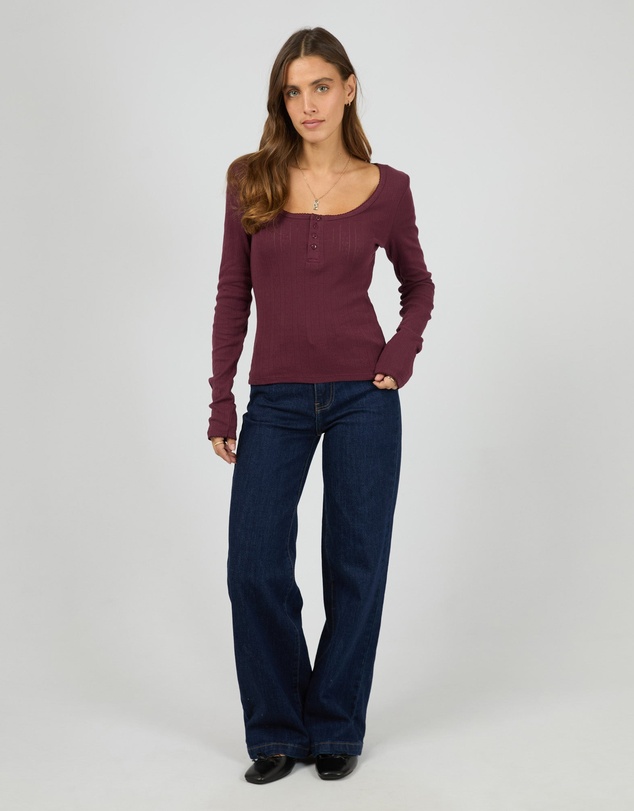 All About Eve - Tia Long Sleeve Top Wine