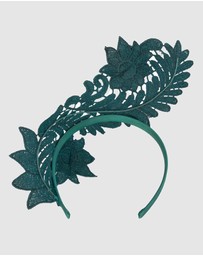 Max Alexander - Teal Lace Crown Headband Fascinator