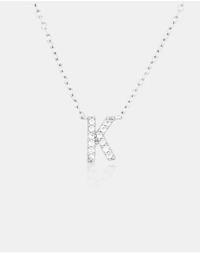 The Silver Collective - A-Z Letter Necklace - K