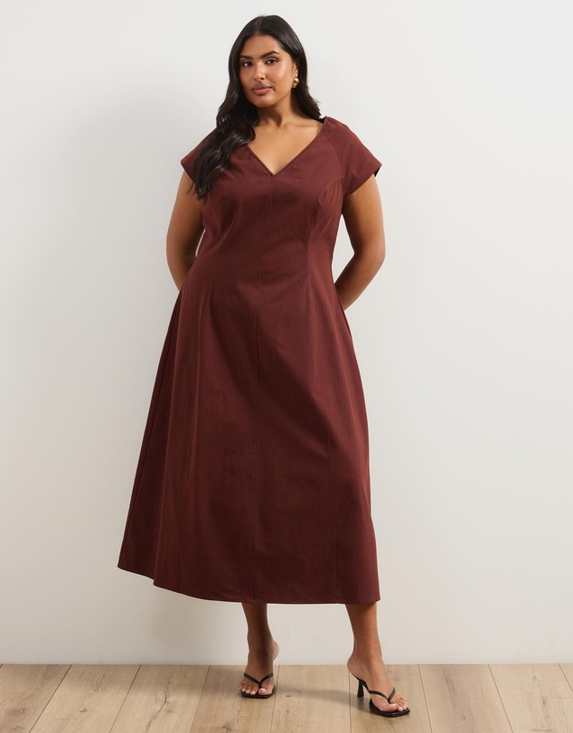 Atmos&Here Curvy - Sofie Chambray Midi Dress