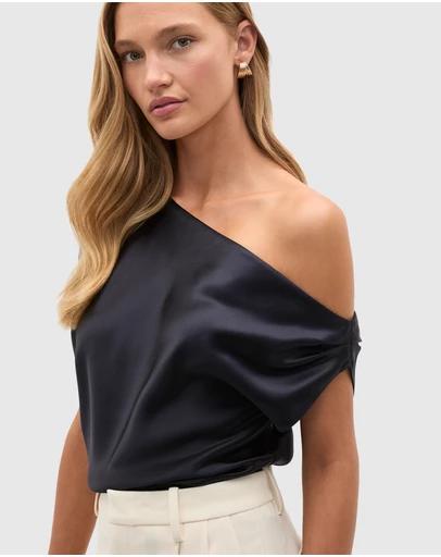 Seed Heritage - Satin Drape Shoulder Top