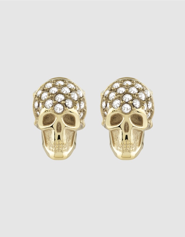 Philipp Plein - Philip Plein ENIGMA Ip Yellow Gold White Crystals Earrings