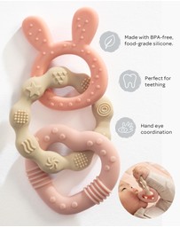 Playground - Silicone Bunny Teether - Pink