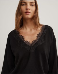Witchery - Lace Detail V-neck Knit