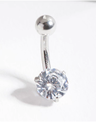Lovisa - Surgical Steel Cubic Zirconia Belly Bar