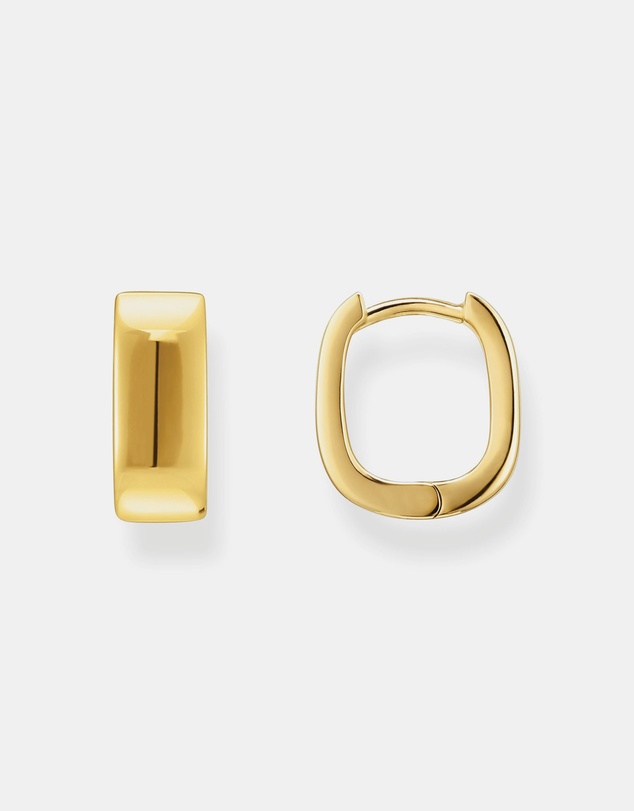 THOMAS SABO - Hoop earrings in angular shape mini gold