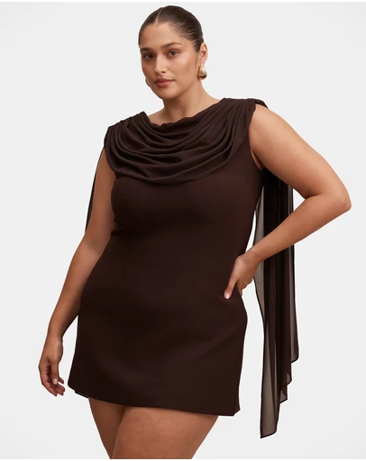 Forever New Curve - Bowie Curve Mini Dress With Shawl