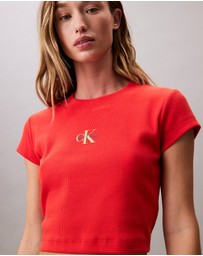 Calvin Klein Jeans - Monogram Logo Ribbed Baby Tee