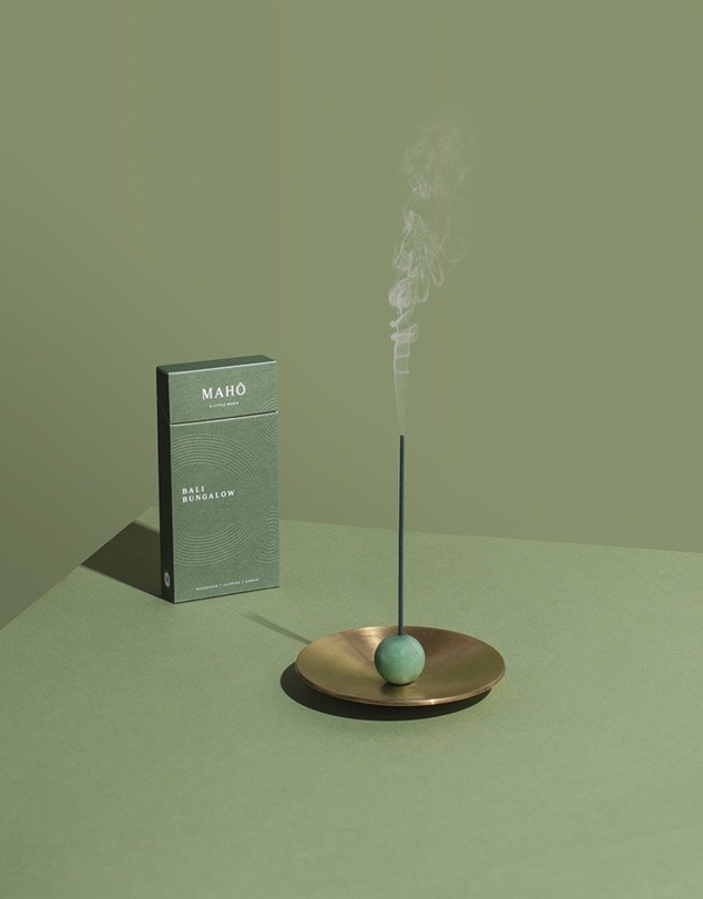 MAHO Sensory - Hoseki Mari - Green Aventurine crystal Incense burner