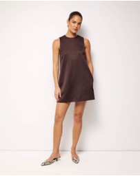 AERE - Nori Satin Shift Mini Dress