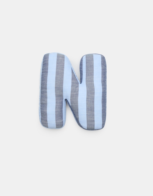 Seed Heritage - Blue Stripe Initial Cushion
