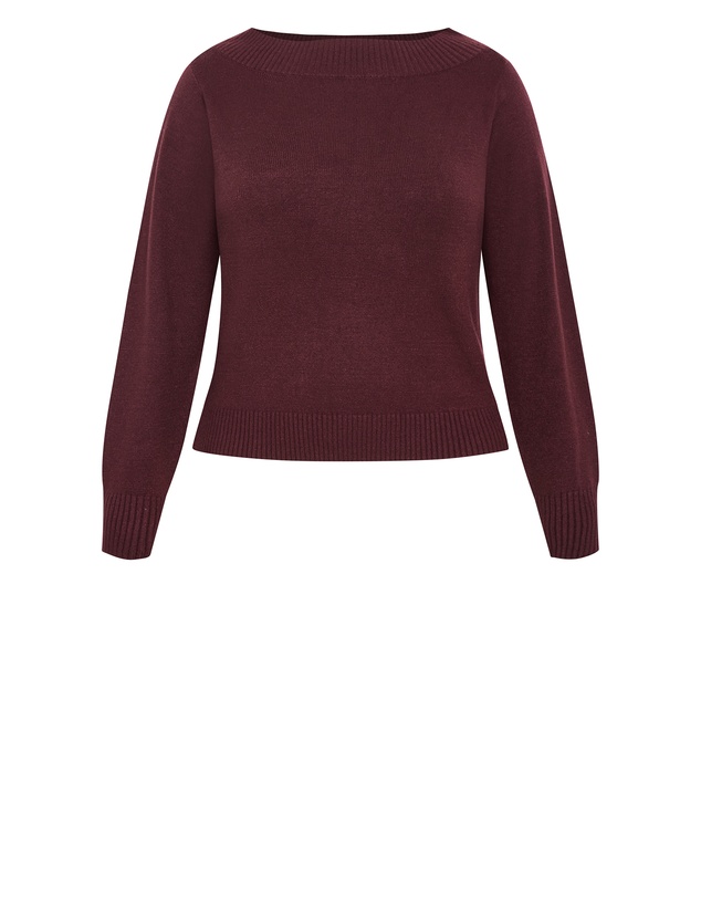 City Chic - Bree Boat Neck Jumper