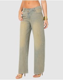 EDIKTED - Asymmetric Low Rise Wrap Jeans
