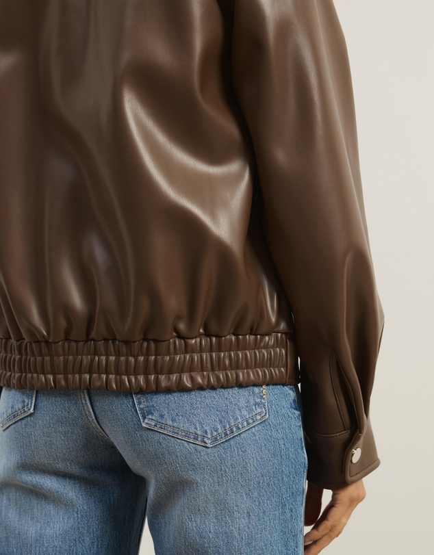 Atmos&Here - Renna Faux Leather Bomber Jacket