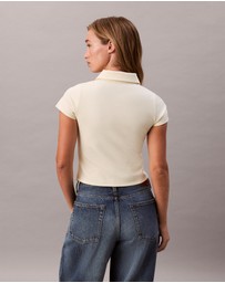 Calvin Klein Jeans - Tech Knit Cropped Polo Shirt