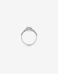 Michael Hill - Pear Shaped Cubic Zirconia Halo and Side Accent Ring in Sterling Silver