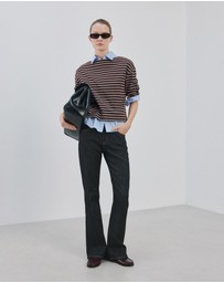 M.N.G - Striped Boat Neck Sweatshirt