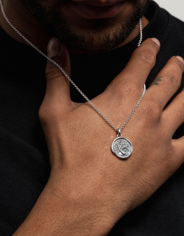 Dower & Hall - Men's Tree of Life Talisman Necklace In Sterling Silver