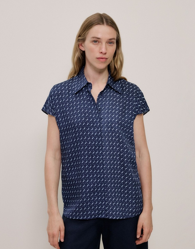 Trenery - Cavelle Relaxed Cap Sleeve Shirt in Night Sky