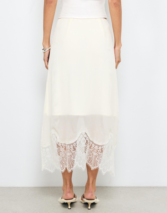 AERE - Alina Lace Trim Slip Skirt