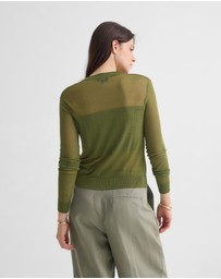 Oxford - Celina Sheer Panel Cardigan