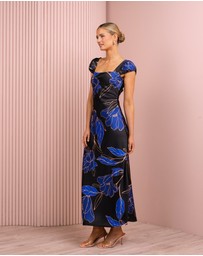 Azzurielle - Dinah Print Cap Sleeve Dress