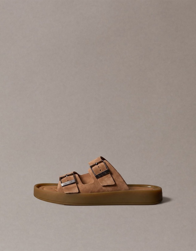 Calvin Klein - Double Bar Leather Sandals