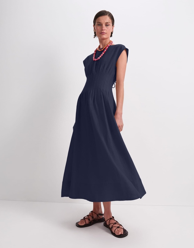 Sportscraft - Ariana Pintuck Linen Dress