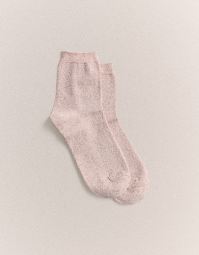 Trenery - Metallic Rib Crew Sock in Pink