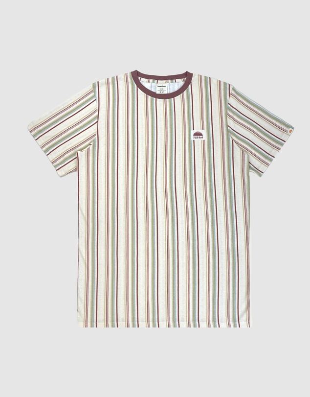 Banabae - Rad Dad Vertical Stripe Hemp Tee - Craisin