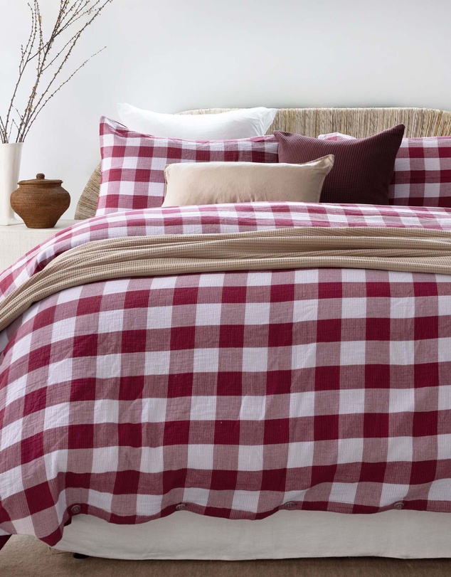 Bambury - Willow Layered Cotton Gingham Check Quilt Cover Set