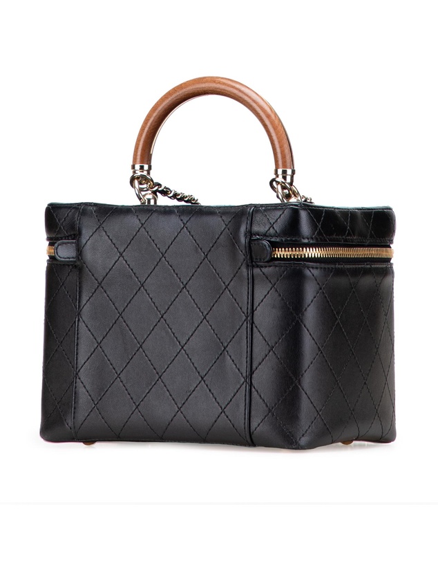 Pre-Loved by Azura Reborn - Pre-Loved Large Quilted Lambskin Knock On Wood Vanity Case